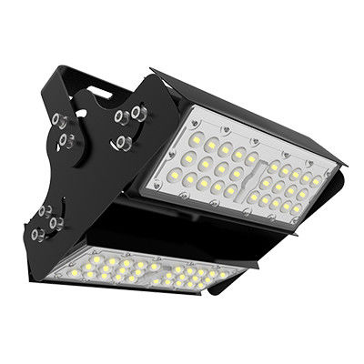ไฟสนามกีฬา LED กลางแจ้งสีดำ 100W ตัวเรือนอลูมิเนียม IK08 หมุนได้
